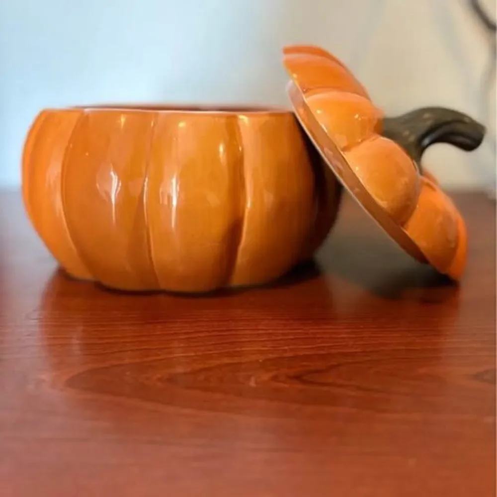 Threshold Ceramic Pumpkin Soup Tureen Serving Bowl with Lid - Orange Fall Decor